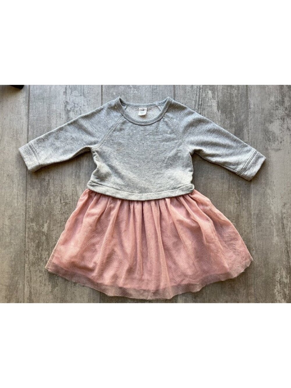 Baby Gap Toddler Girl Casual Long Sleeve Star French Terry & Tulle Tutu Dress 3T